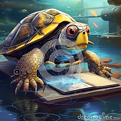 turtle learning technology , business metaphors concept Stock Photo