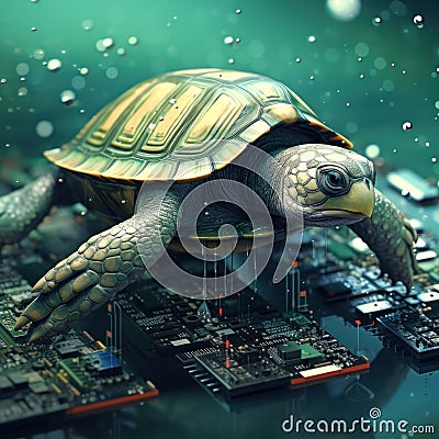 turtle learning technology , business metaphors concept Stock Photo