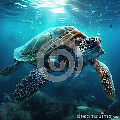 turtle learning technology , business metaphors concept Stock Photo