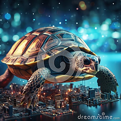 turtle learning technology , business metaphors concept Stock Photo