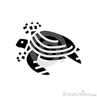 turtle in plastic net glyph icon vector illustration Vector Illustration