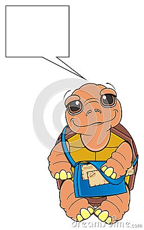 Turtle postmen with clean footnote Stock Photo