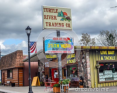 Turtle River Trading Company, Mercer, Wisconsin Editorial Stock Photo