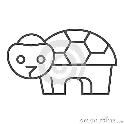 Turtle thin line icon. Simple silhouette of standing tortoise, sea habitat. Animals vector design concept, outline style Vector Illustration