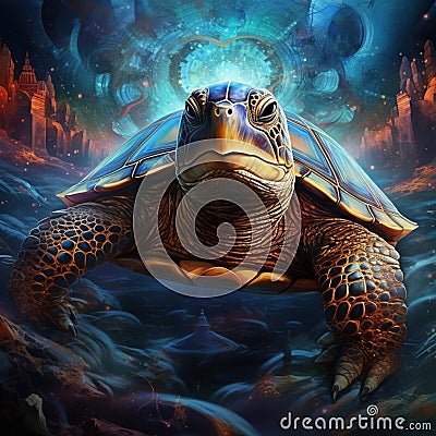 Turtle top view Made With Generative AI illustration Cartoon Illustration