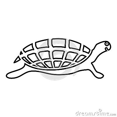 Turtle tortoise icon black color illustration outline Vector Illustration