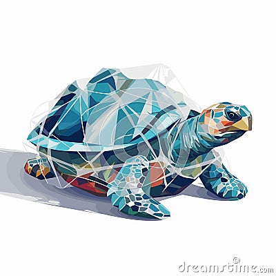 turtle trapped in plastic vector flat isolated illustration Vector Illustration