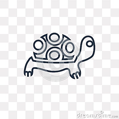 Turtle vector icon isolated on transparent background, linear Tu Vector Illustration