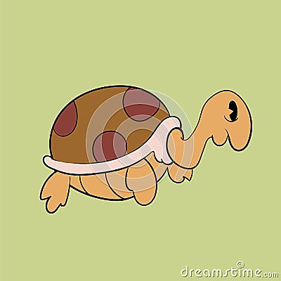 Turtle vintage toons: funny character, vector illustration trendy classic retro cartoon style Vector Illustration