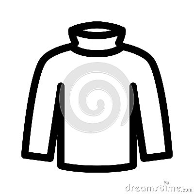 Turtleneck T-shirt, fashion technical illustration with long sleeves Vector Illustration