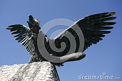 Turul bird monument in Hungary Tatabanya. The turul is a mythica Stock Photo