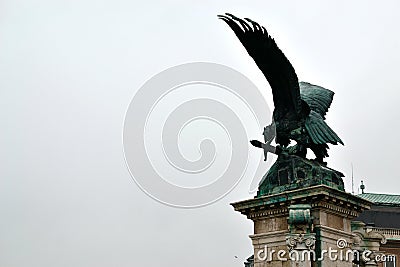turul bird statue in Royal Castle in Budapest Stock Photo