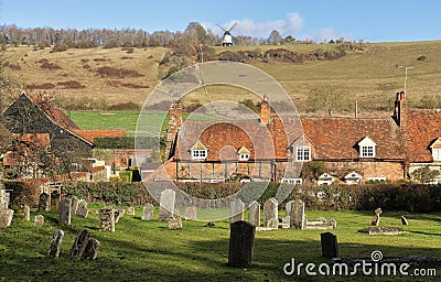 Turville Village from the churchyard Stock Photo