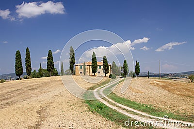 Tuscan Farm House Stock Photo