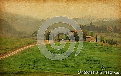 Tuscan farm, Italy. Stock Photo