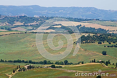Tuscany hills panorama summer view, Italian landscape Stock Photo
