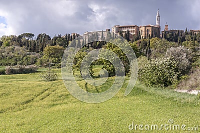 Tuscany landscape near Pienza village Stock Photo