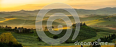 Tuscany - Landscape panorama, hills and meadow, Toscana - Italy Stock Photo