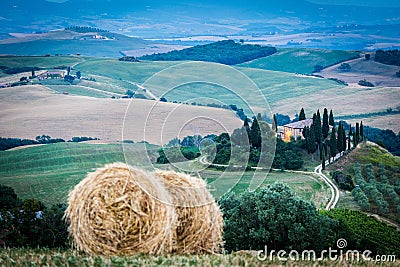 Tuscany after sunset, Italy Stock Photo