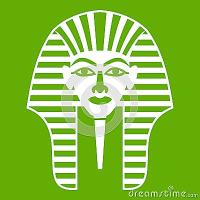 Tutankhamen mask icon green Vector Illustration