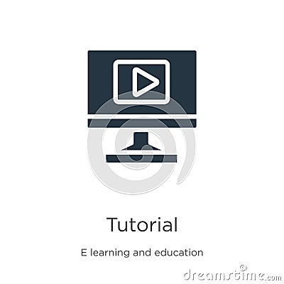 Tutorial icon vector. Trendy flat tutorial icon from e learning collection isolated on white background. Vector illustration can Vector Illustration