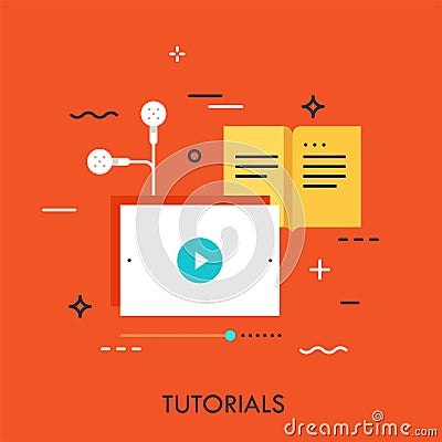 Tutorials Flat Vector Concept Vector Illustration