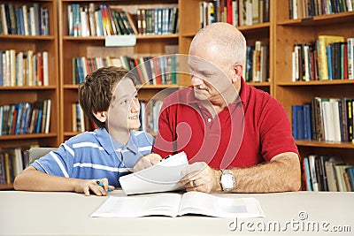 Tutoring From Dad Stock Photo