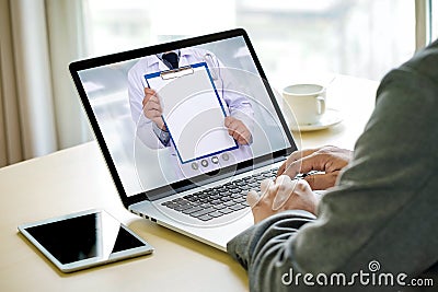 Tutoring and his online education, learning education teacher Stock Photo