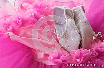 Tutu and ballet shoes Stock Photo