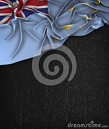 Tuvalu Flag Vintage on a Grunge Black Chalkboard Stock Photo