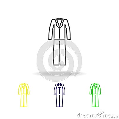 tuxedo of the groom multicolored icon. Element of wedding, thin line multicolored icon can be used for web, logo, mobile app, UI, Stock Photo