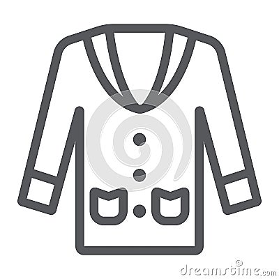 Tuxedo line icon, clothes and man, suit sign, vector graphics, a linear pattern on a white background. Vector Illustration
