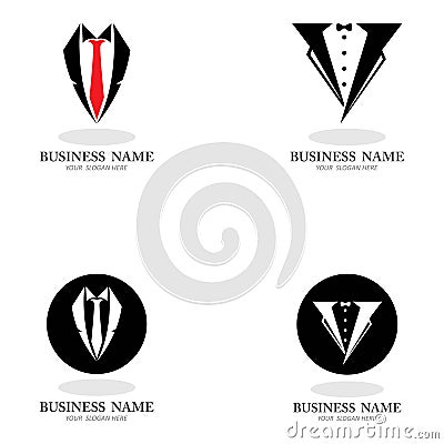Tuxedo Man Logo Design Template Vector Icon. Vector Illustration