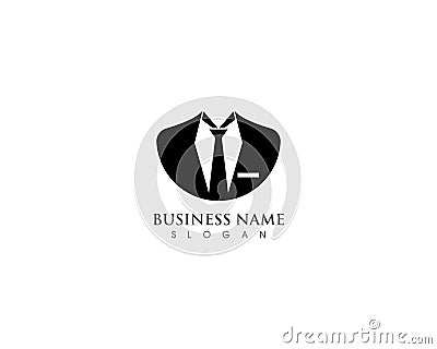 Tuxedo Man logo and symbol design Stock Photo