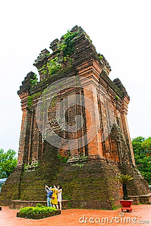 TUY HOA, PHU YEN, VIETNAM, April 14th, 2018: Cham tower in Phu Yen, Vietnam. Editorial Stock Photo