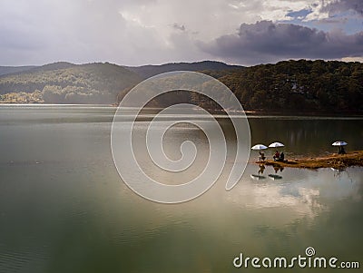 Tuyen Lam Lake, Dalat, Vietnam Stock Photo