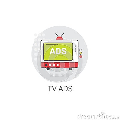 TV Ads Advertisement Marketing Promotion Icon Vector Illustration