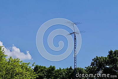 TV Antenna Against the Sky Stock Photo