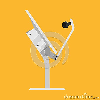 TV antenna broadcast media vector icon technology. Channel signal dish receiver satellite. Cartoon tower station network Vector Illustration