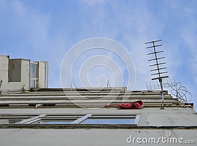 TV antenna, Tirana, Albania Stock Photo