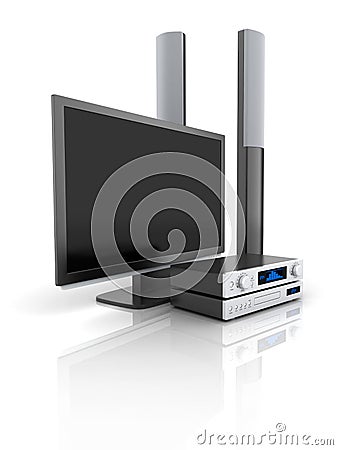 TV and audio system Stock Photo