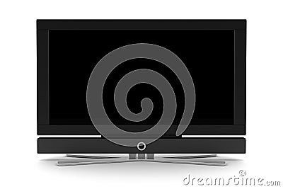 Tv with blank screen isolated on white Stock Photo