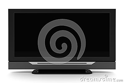 Tv with blank screen isolated on white Stock Photo