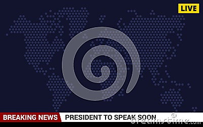 TV Breaking News Screen Background. Vector Vector Illustration