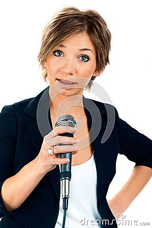 TV Correspondent. Stock Photo