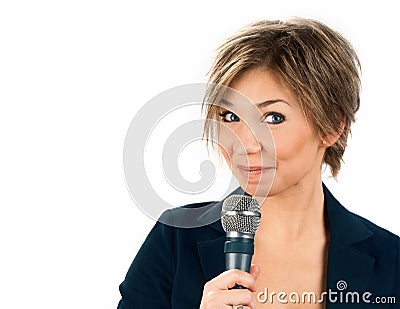 TV Correspondent. Stock Photo