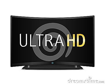 TV with Curved Screen Vector Illustration