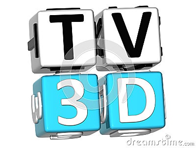 TV 3D Crossword Stock Photo