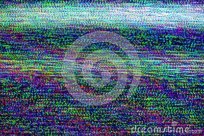 TV damage, television static noise Stock Photo