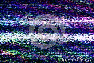 TV damage, television static noise Stock Photo